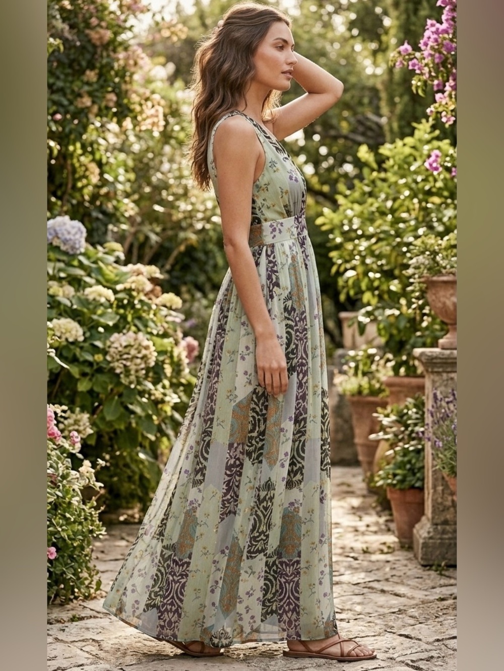 Maeve Anthropologie Patchwork Floral Maxi Dress | Size 0 | EUC - Picture 3 of 12